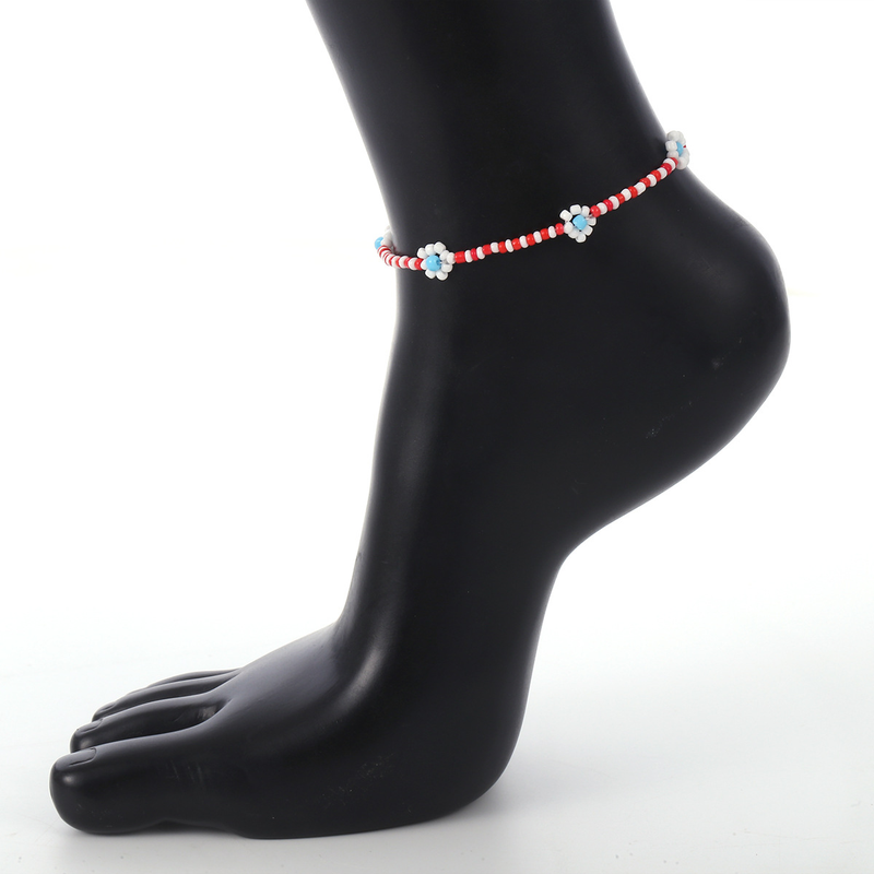 Collana da donna in stile bohémien con fiori a margherita colorata, semplice collana con clavicola con perline retrò femminile_voghion.com