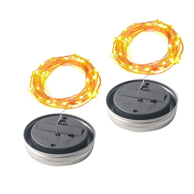 Cordão Solar Mason com 10, 20 e 30 luzes, tampa de vidro, luz LED_voghion.com