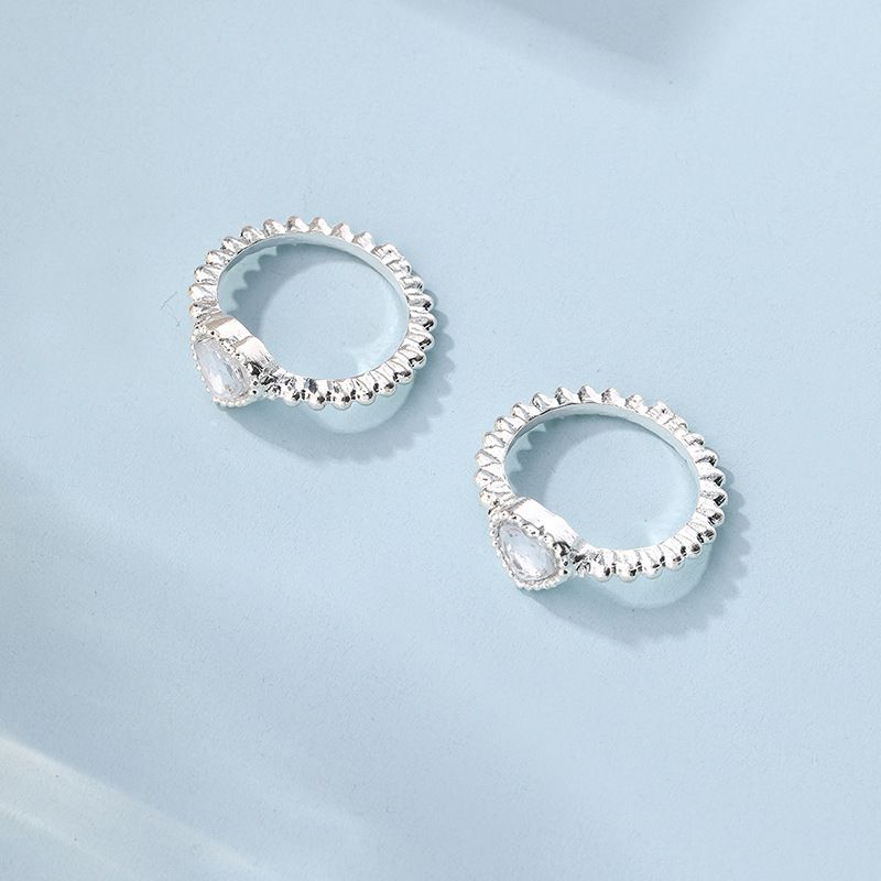 Einfache Legierung Herz Set Mode Vielseitig Intarsien Strass Ring Für Frauen_voghion.com