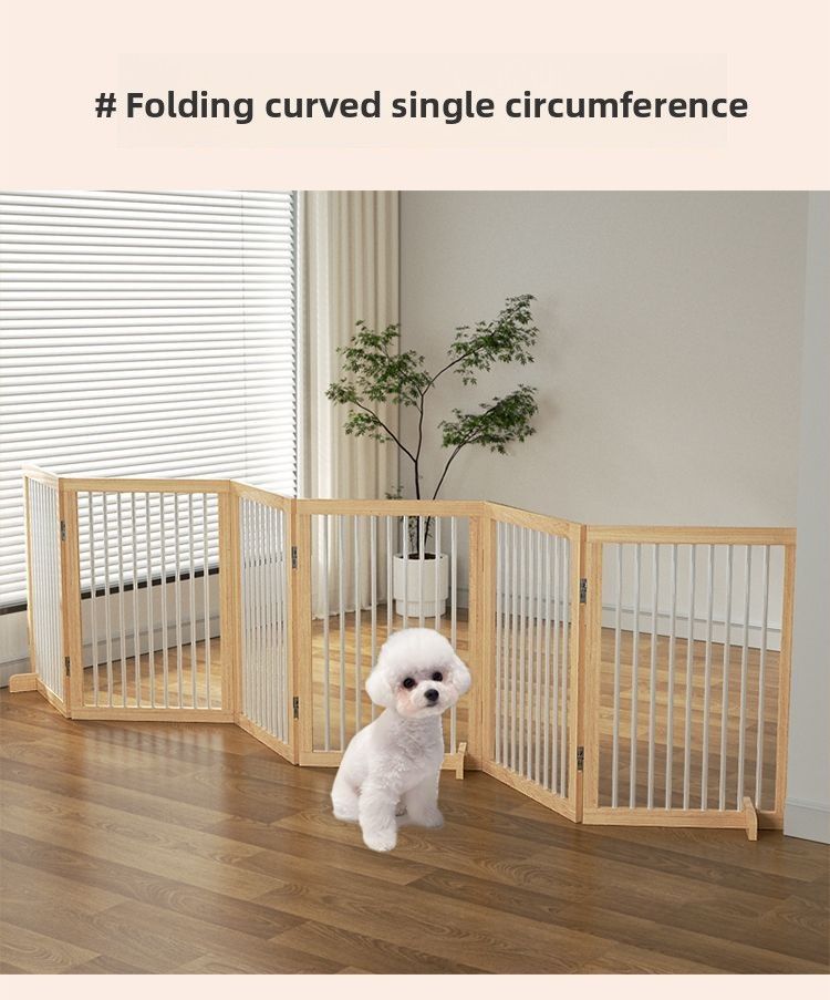 Foldable Solid Wood Small And Medium Fence Pet Barrier Indoor Gate Dog Escape Prevention Isolation_voghion.com