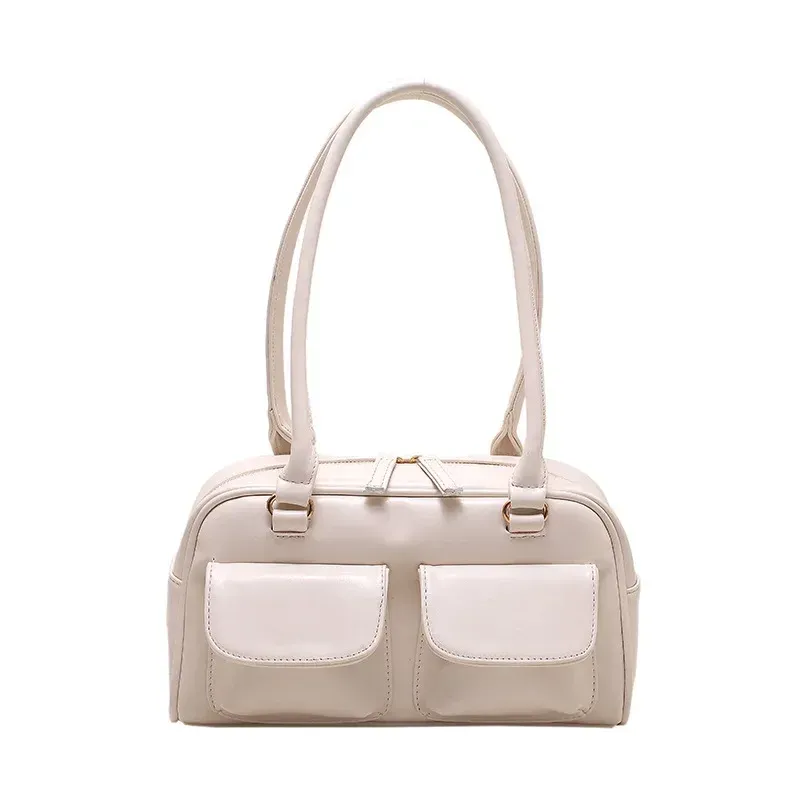 Borsa a tracolla da donna rossa retrò, in pelle verniciata, multitasche, da donna, a tracolla, sottobraccio, tote bag_voghion.com