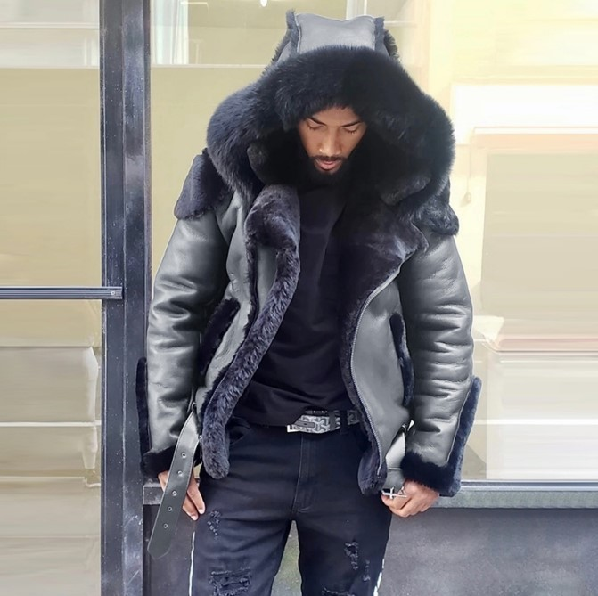 Premium parka met imitatiebontvoering voor heren - zware winterjas met afneembare capuchon, waterafstotende PU-buitenkant (1,35 kg)_voghion.com