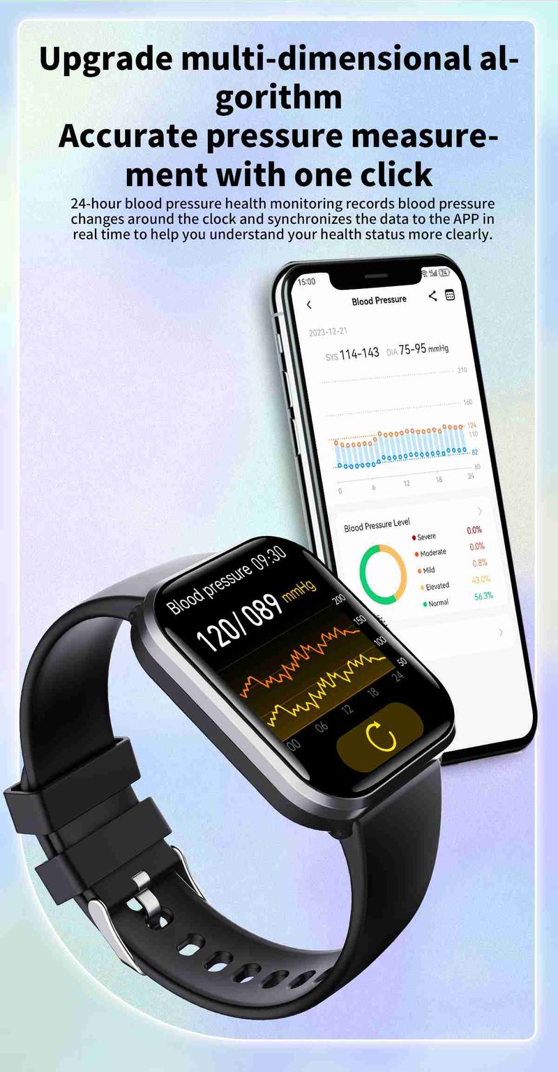 High Quality Unisex Smartwatch Square IPS Display Heart Rate Tracker Android IOS IP67 Magnetic Music Player Silicone_voghion.com