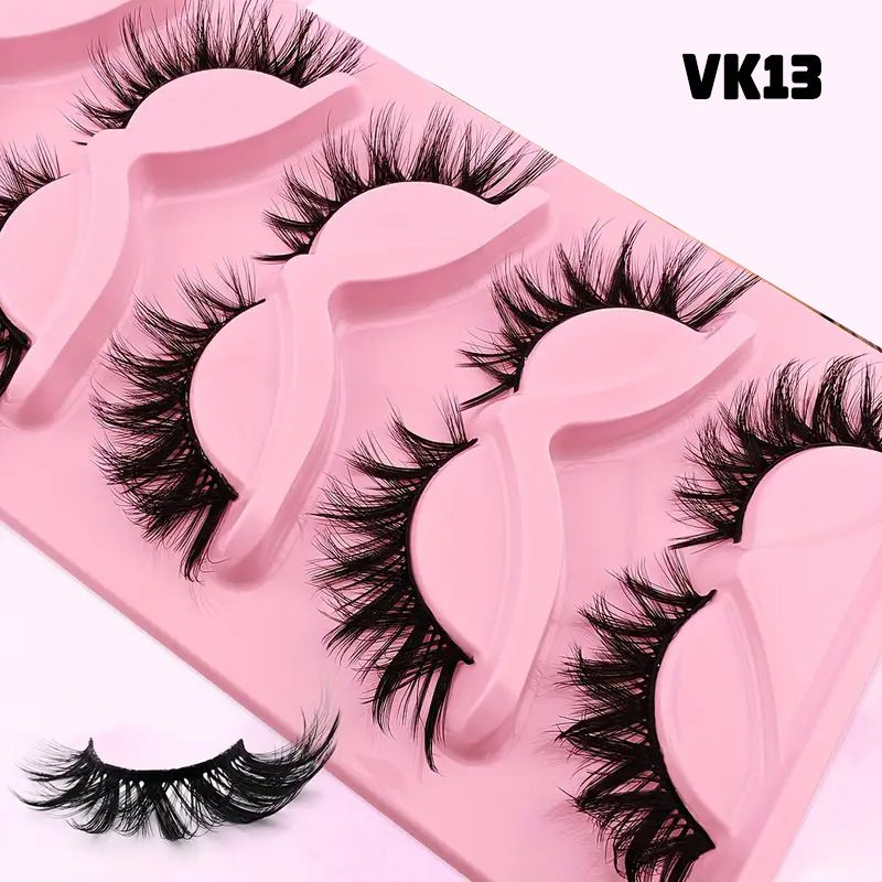 5 Pairs Cat Eye False Eyelashes - Voluminous Wispy Flared Lashes With Fox Effect, Natural Looking & Dramatic Curl For Eye Lengthening_voghion.com