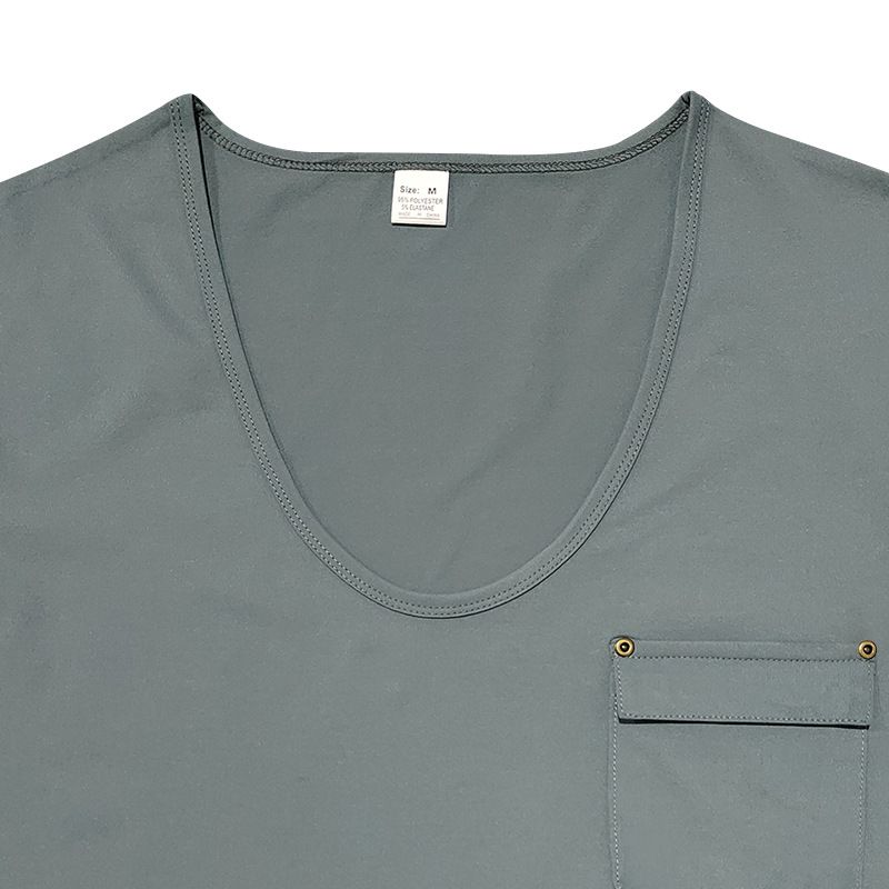 Herren-T-Shirt mit V-Ausschnitt und Tasche – Leichtes Polyester-Mischgewebe mit knitterfreier Oberfläche (S-XXXL) – Lässiges T-Shirt mit schmaler Passform für Komfort im Alltag_voghion.com