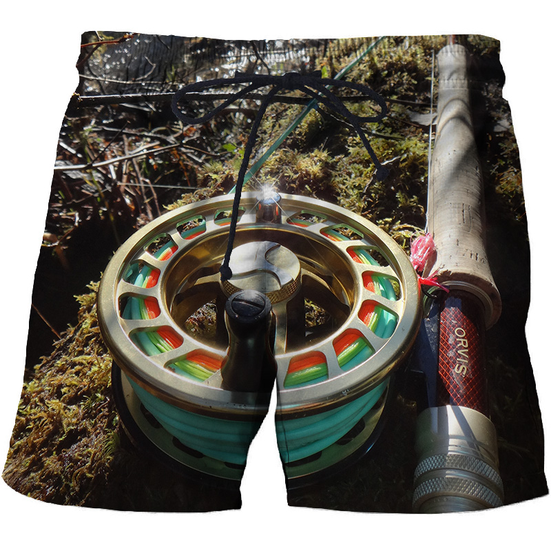 Venta caliente 3D impreso pantalones cortos de playa para hombres ropa de calle de secado rápido negro corto casual_voghion.com