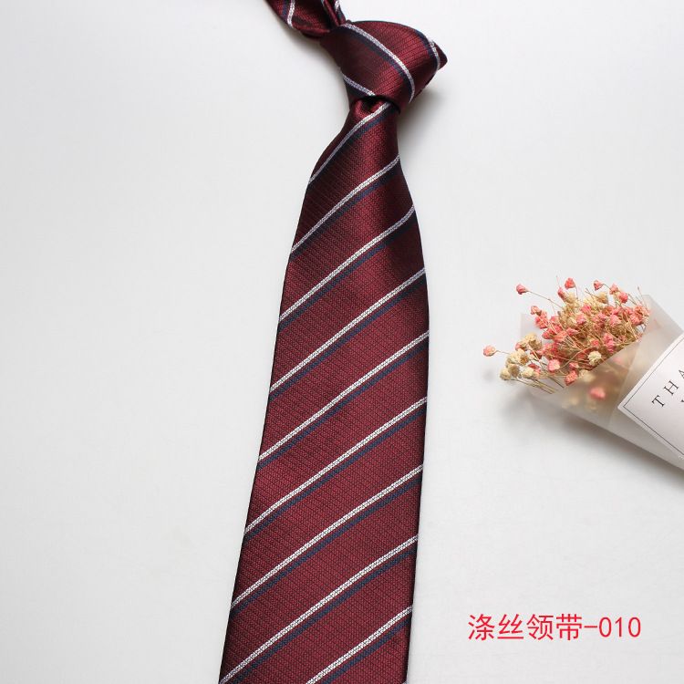Shengzhou Direct Men's Trendy 8cm Business Formal Casual Work Striped Red Hand-Tied Tie_voghion.com