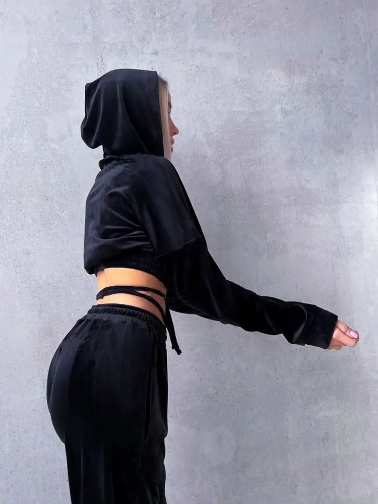 Women's Clothing Casual Zip-Up Hoodie & Jogger Set - Solid Color Streetwear Two-Piece Outfit With Drawstring & Elastic Waistband (Army Green)_voghion.com