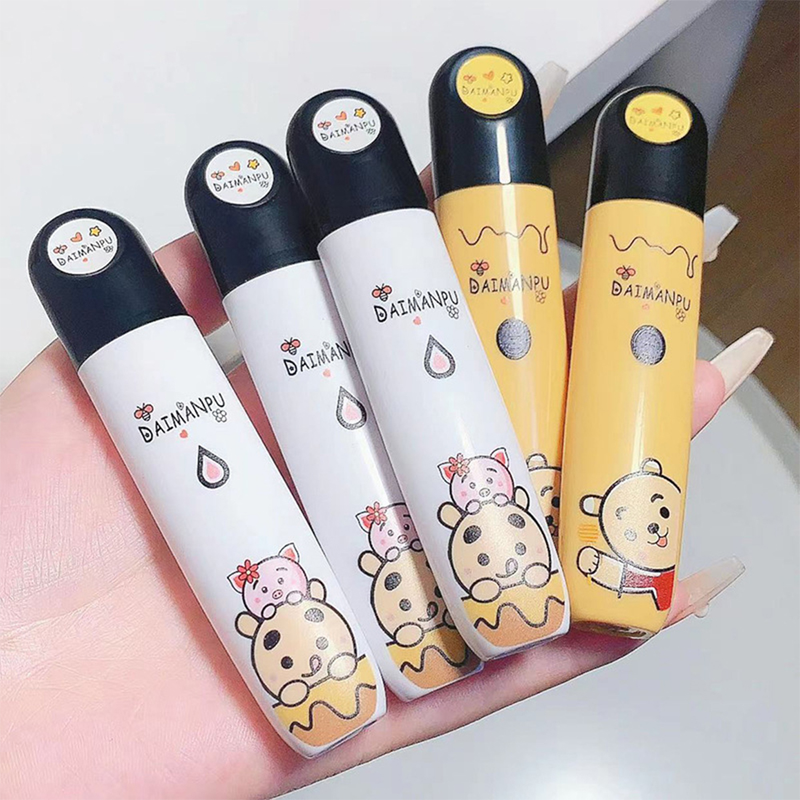 Specchio simpatico orso smalto per labbra lucidalabbra acquoso rossetto liquido gelatinoso trasparente a lunga tenuta impermeabile Womon Beau gloss stick_voghion.com
