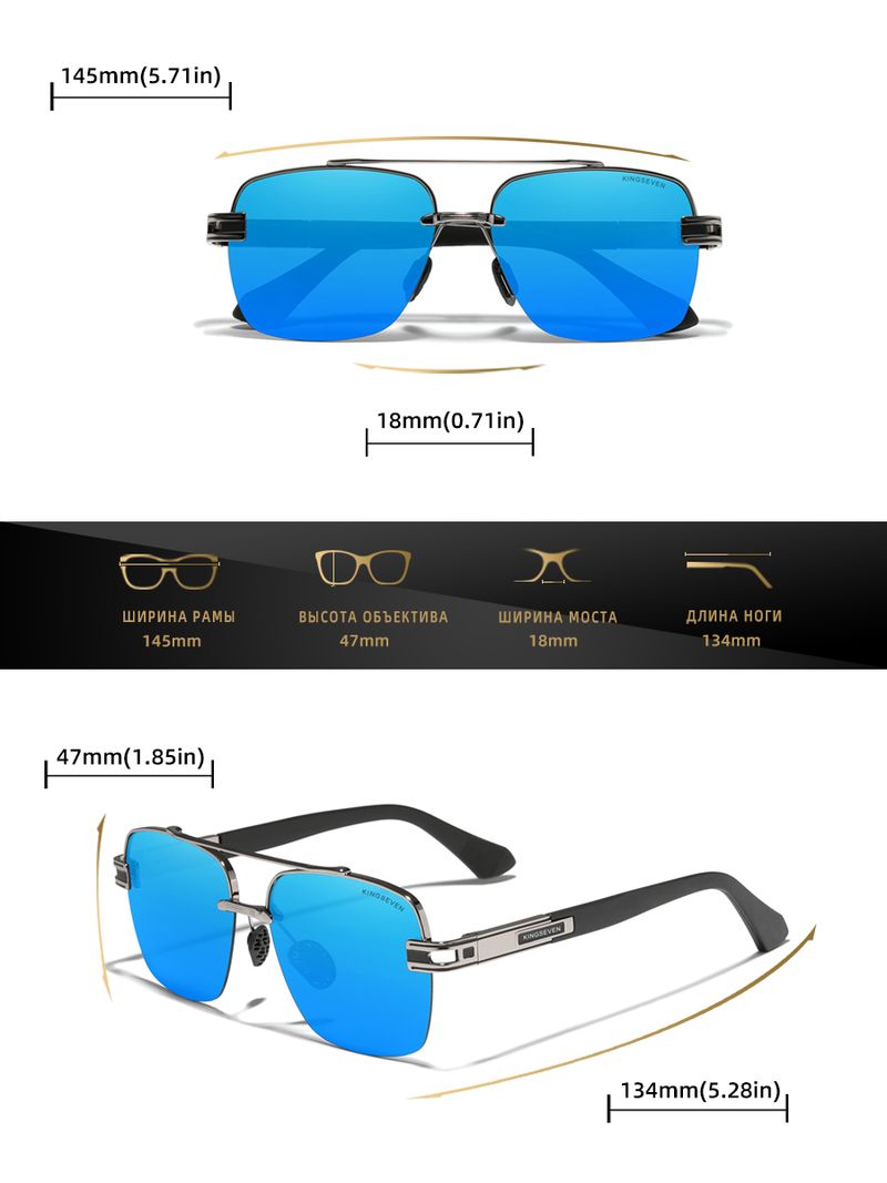 KINGSEVEN Marka Yeni Tasarım Güneş Gözlüğü Erkekler İçin Polarize Degrade Yarım Çerçeve Gözlük Moda Kadınlar Parlama Önleyici Kare Retro_voghion.com