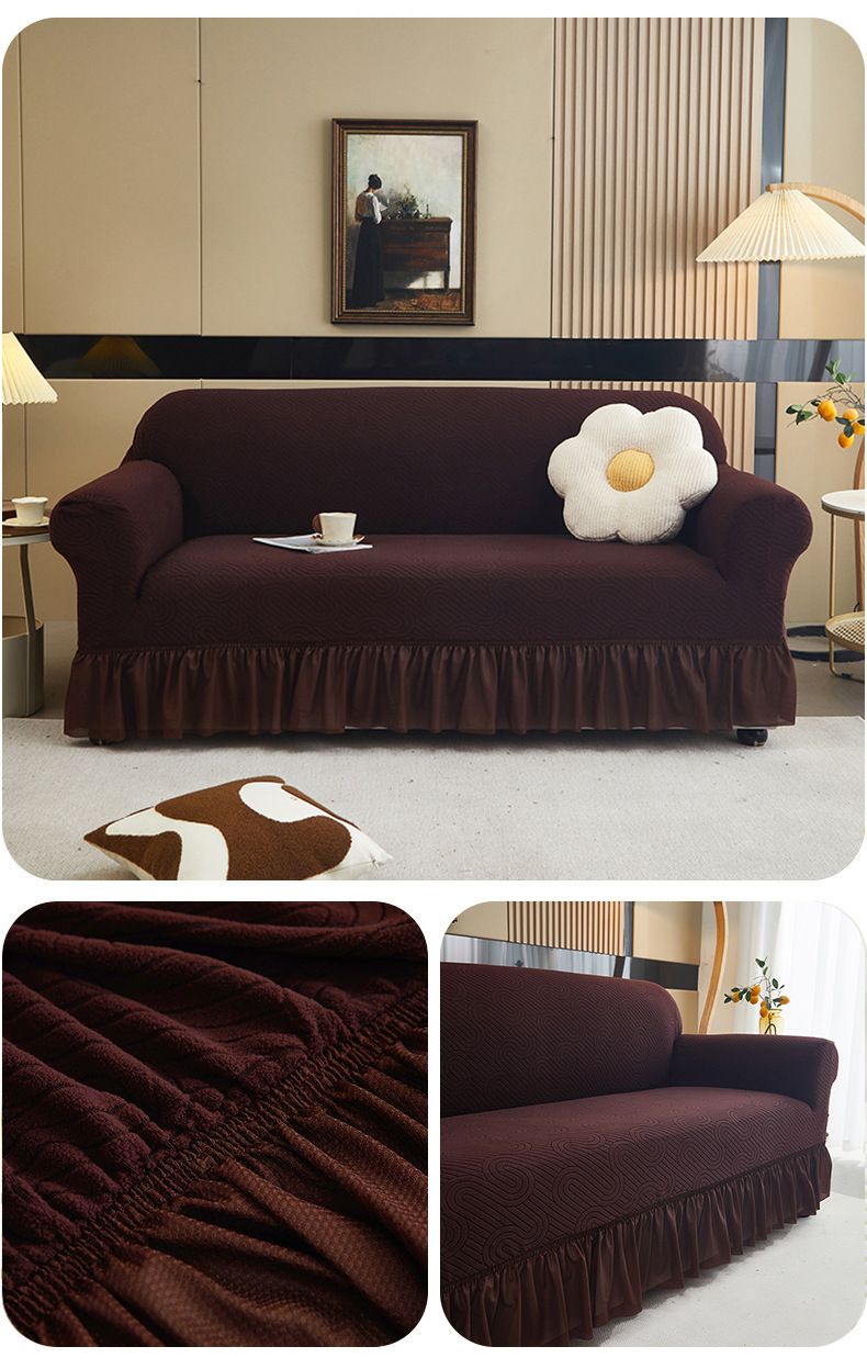Copridivano elastici con gonna a onde d'acqua - Copridivani elastici universali per divani da 1/2/3/4 posti (8 colori eleganti, casa e ufficio moderni)_voghion.com