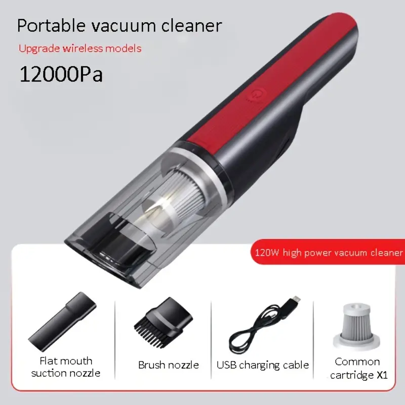 Aspirador de pó sem fio para carro, com forte sucção, portátil, pequeno, recarregável, aspirador de pó doméstico_voghion.com