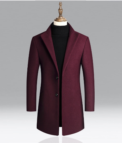 Mode lichte luxe klassieke heren casual herfst en winter verdikte middellange tweed trenchcoat Hot koop!_voghion.com