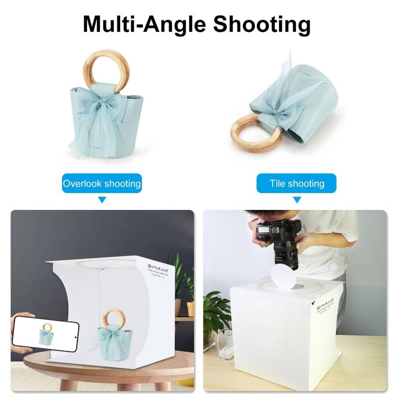 Inel de lumină portabil pliabil de 30 cm, kit de cort pentru studio foto cu fundaluri în 6 culori, dimensiuni desfășurabile: 31 cm x 31 cm x 32 cm_voghion.com