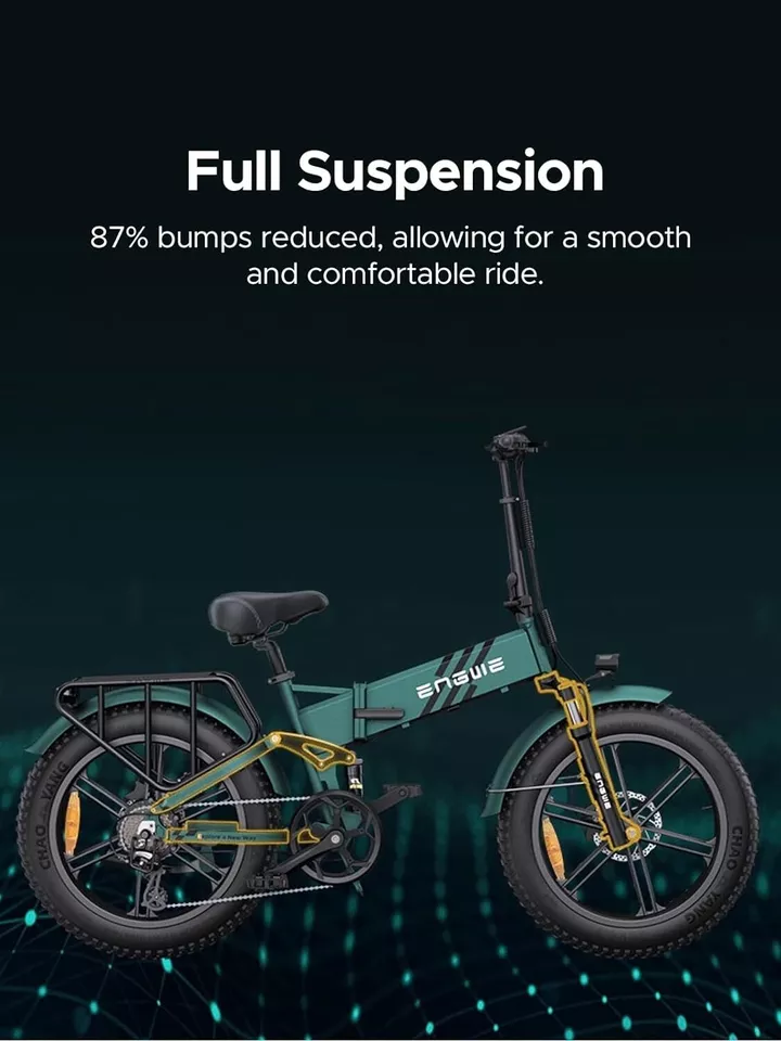 Bicicletă electrică pliabilă ENGWE ENGINE PRO 2.0 750 W cu anvelopă grasă de 20 x 4,0 inci, baterie detașabilă 16 Ah, suspensie completă, 8 trepte_voghion.com