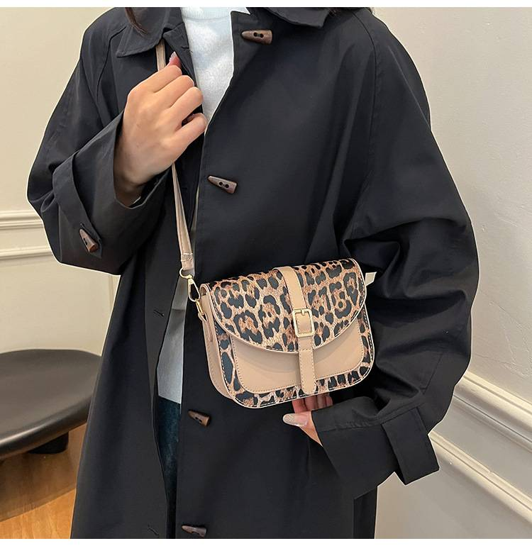 Cross-border Fashion Leopard-print Contrast Small Square Bag 2025 Spring New Shoulder Bag High-grade Messenger Bag_voghion.com