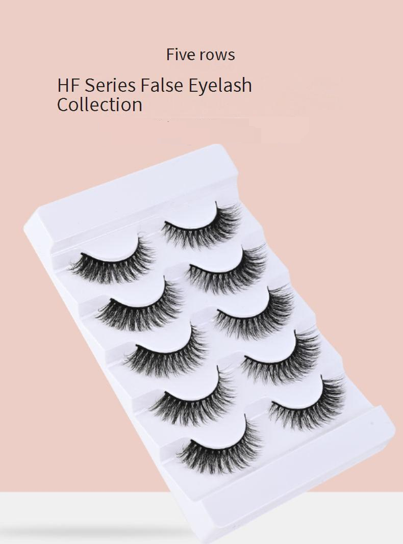 Eyelashes Set 5 Pairs Of Eyelashes Natural Multi Layered Hard Stem False Eyelashes Three Dimensional Curling Five Pairs Of Black Stems_voghion.com