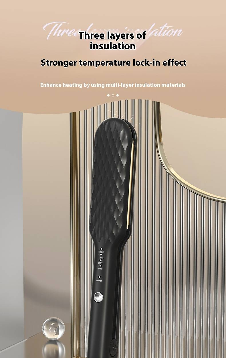 Mini piastra per capelli e ferro arricciacapelli VTT - 5 temperature regolabili per uso domestico e in camera da letto (compatta, doppia tensione, adatta ai viaggi)_voghion.com