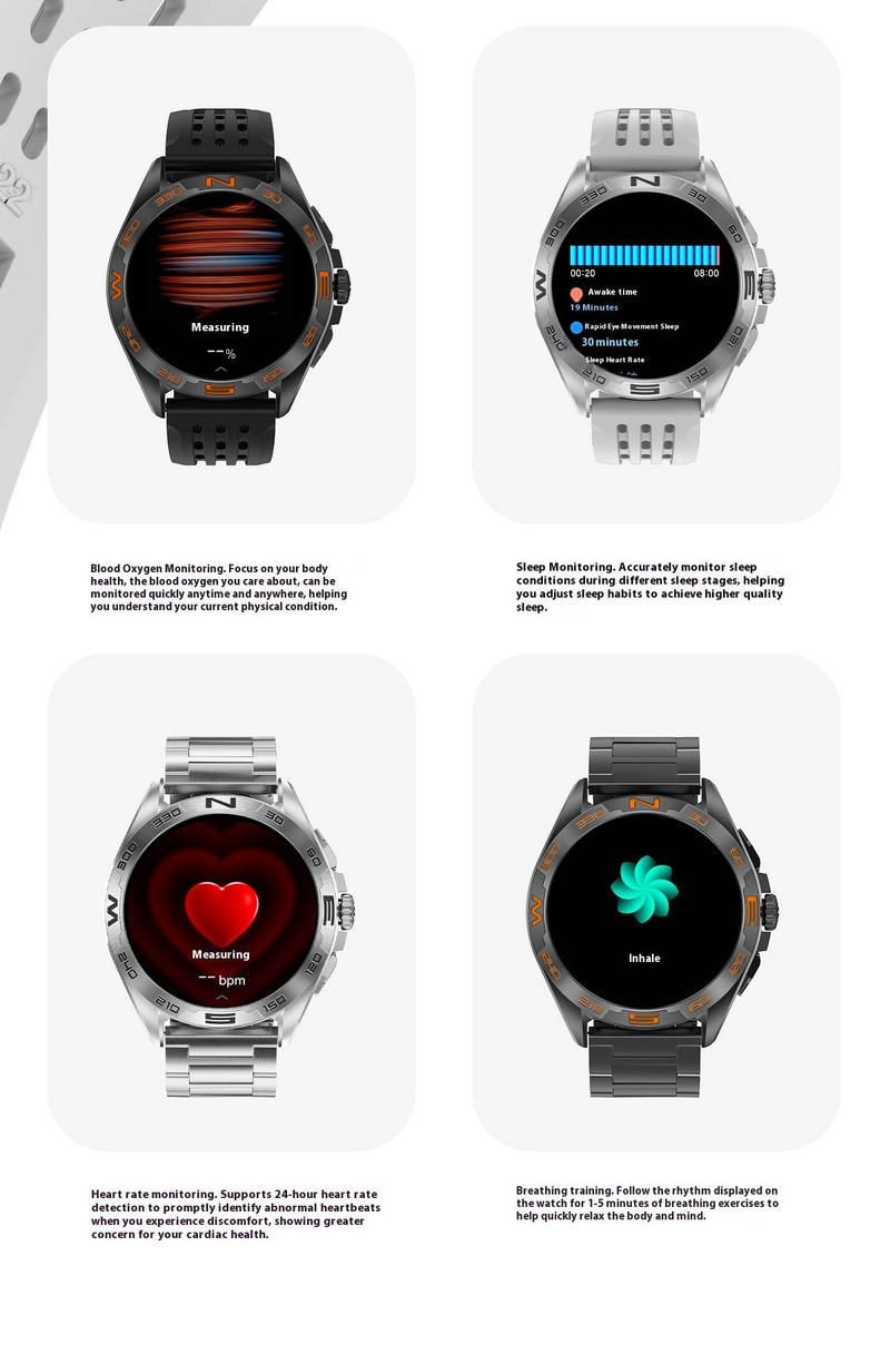 DTM1PRO Smart Watch With WhatsApp Notifications, Blood Pressure & Oxygen Monitor, 4GB Memory, IP67 Waterproof_voghion.com