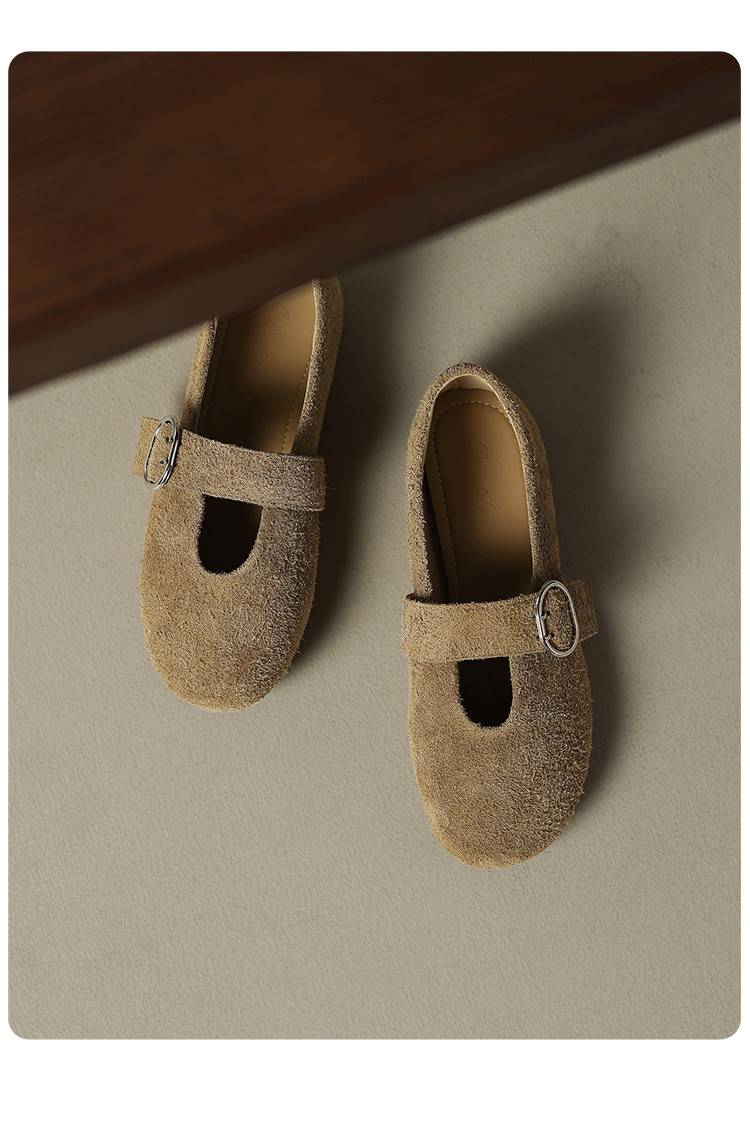 Cameido Women's Loafers Wine Red Brown Suede 1 5cm Round Toe Rubber Sole Casual Shoes_voghion.com