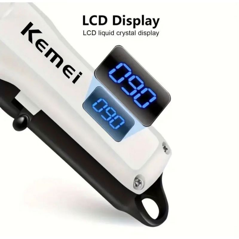 Kemei KM-232 Profesjonalna maszynka do strzyżenia włosów z ładowaniem USB, bezprzewodowa maszynka do strzyżenia włosów LCD dla mężczyzn_voghion.com