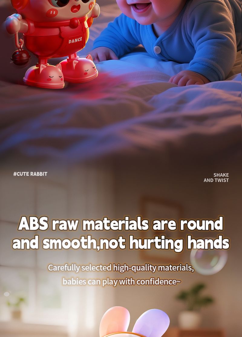 2025 Giocattoli Montessori per bambini, carini, cantanti e danzanti, a forma di coniglio elettrico, per neonati da 0 a 3 anni, giocattoli educativi per gattonare_voghion.com