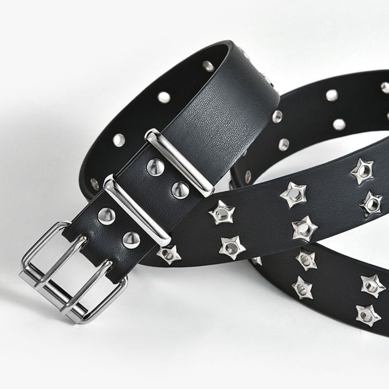 HOT GAOKE Pyramid Fahion Rivet Men&Women' Studded Belt Punk Rock With Pin Buckle Hardware Jean Deigner Female Wait_voghion.com