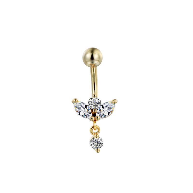 Piercing per ombelico con nappa pendente - Zircone cubico AAA e acciaio chirurgico 316L, gioiello per il corpo Y2K (14G/16G, ipoallergenico, confezione regalo)_voghion.com
