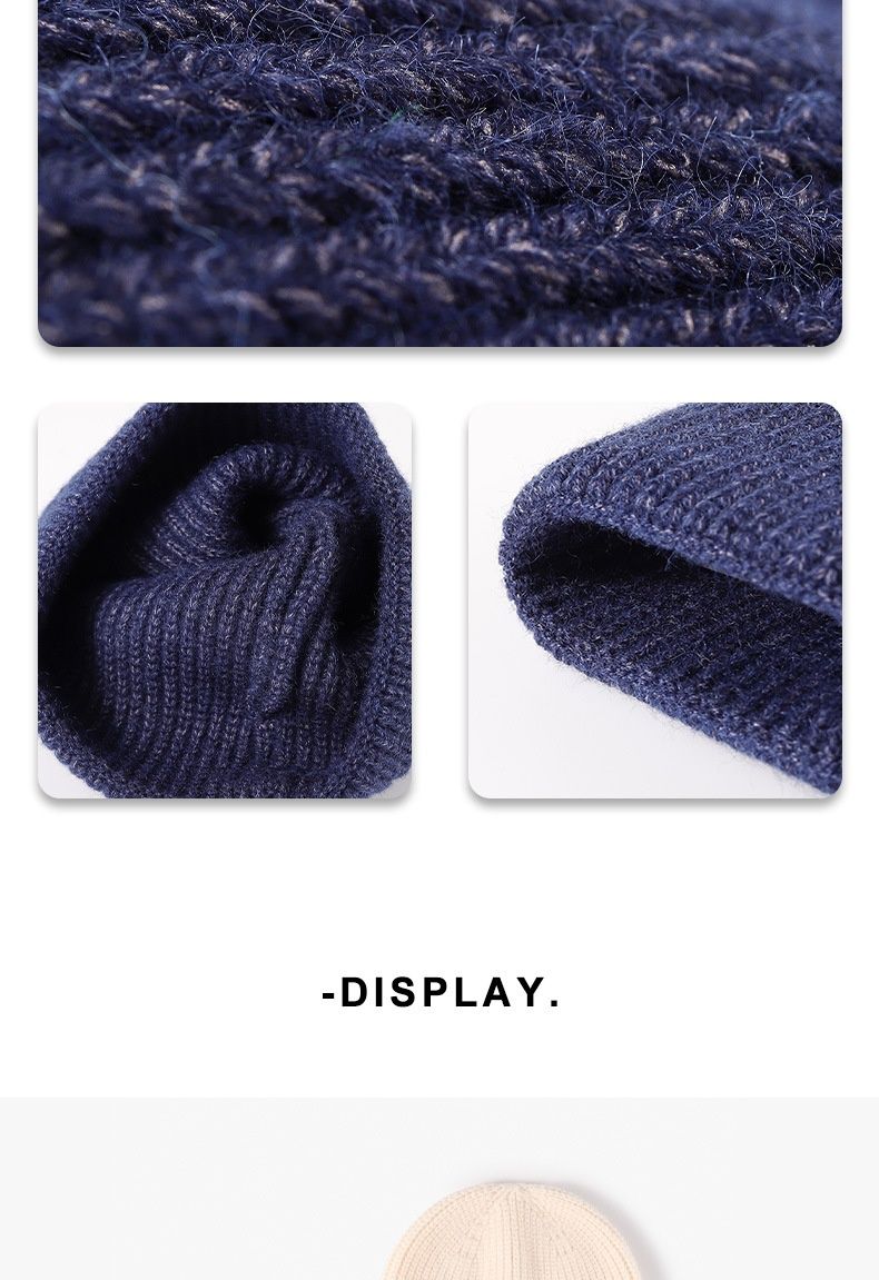 Autumn And Winter Korean Women's Knitted Hat For Warmth Ear Protection Couple Cold Hat Face Highlighting Small Light Board Knitted Hat_voghion.com