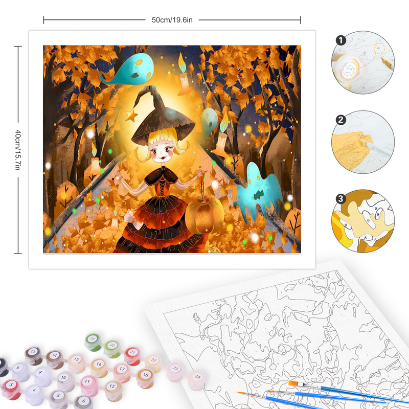 RUOPOTY 40×50cm Paint By Numbers Handmade Decorative Paintings Halloween Witch Personalized Gift Artwork_voghion.com