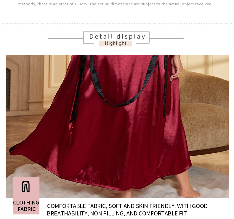 Pigiama in seta ghiacciata extra largo e di grandi dimensioni, camicia da notte con bretelle sexy e alla moda, pigiama in seta simulata, vestiti da casa sottili da donna_voghion.com