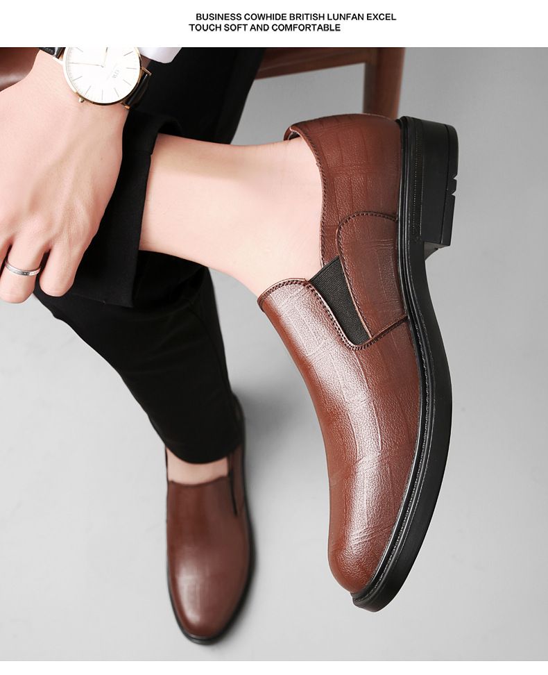 Herrenschuhe mit Krokodilprägung, lässige Lederschuhe im Barber-Style_voghion.com