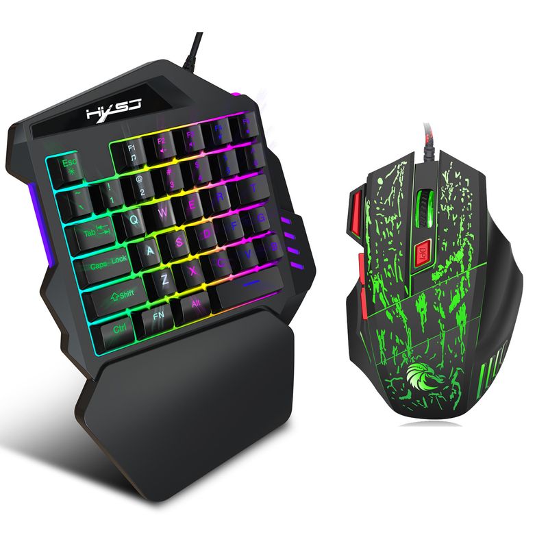 35 key film keyboard, left hand mechanical feel, eating chicken throne single handed backlit keyboard_voghion.com