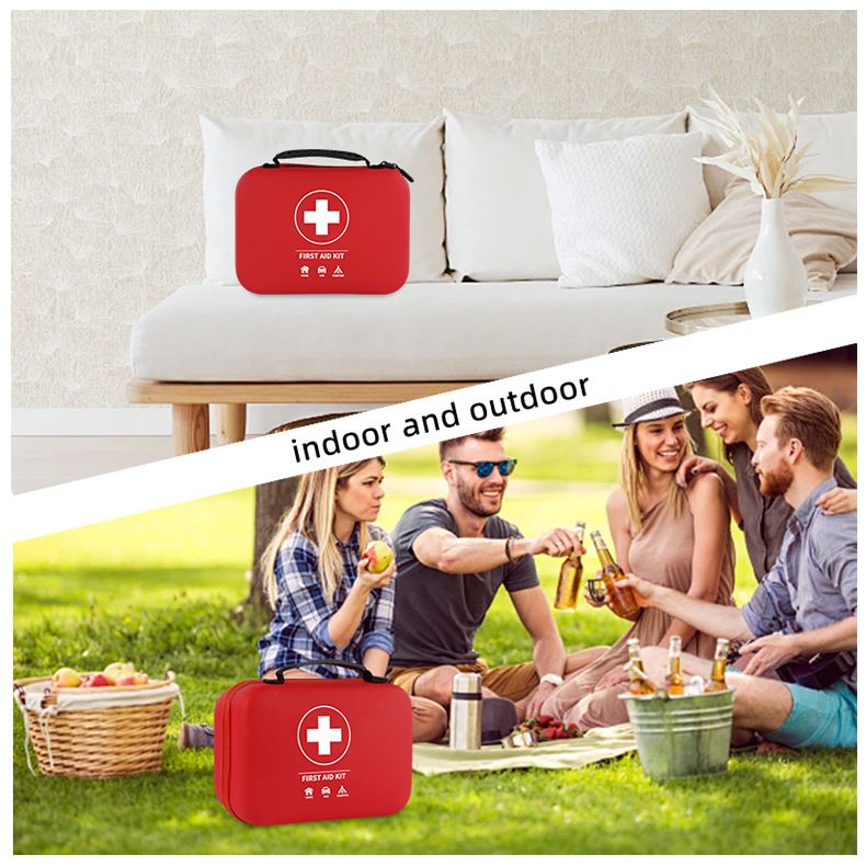 Lauko stovyklavimo karšto pardavimo pirmosios pagalbos 34 tipų 300 dalių rinkinys lauko EVA išgyvenimo krepšys lauko automobiliui PU vandeniui atsparus skubios pagalbos krepšys_voghion.com