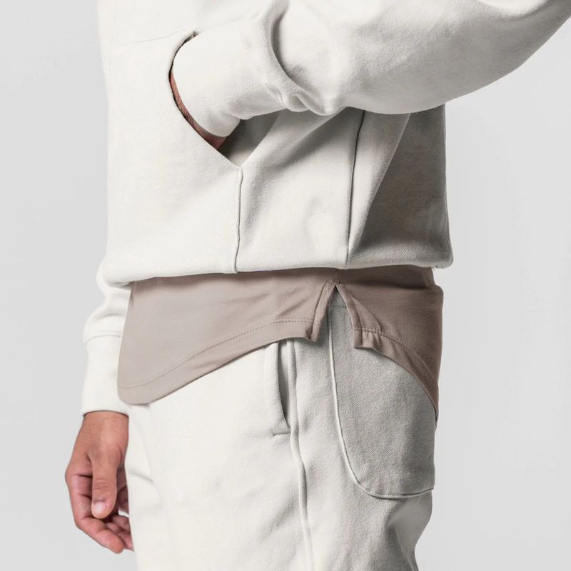 Schwerer Kapuzenpullover für Herren – Übergroße Passform, Design mit überschnittenen Schultern, Baumwollmischgewebe für Fitnessstudio, Laufen und Freizeit_voghion.com