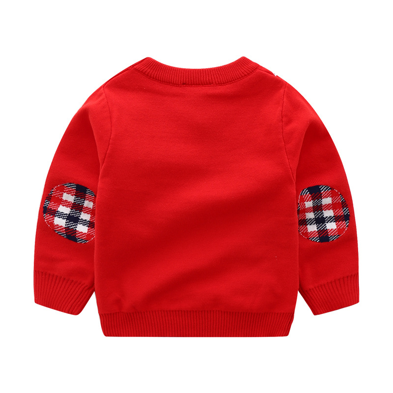 Vêtements d'automne/hiver pour enfants, pull de noël en Jacquard, flocon de neige, fauve, en Double coton, pour garçons et filles_voghion.com