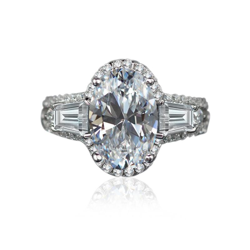 Cao Shi Neue Platin-Beschichtung Mode Damen Licht Luxus Nischen Stil Bunte Edelstein Ei-förmigen Zirkon Ring Für Frauen_voghion.com