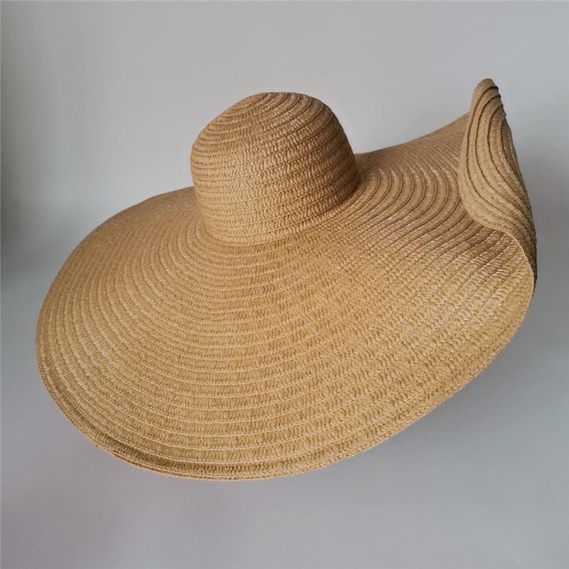 Cappello da spiaggia pieghevole Ins, da donna, in paglia oversize, con tesa larga 70 cm, protezione solare_voghion.com