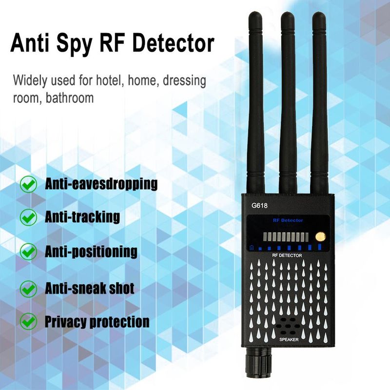 Kolme antennia Professional Radio Frequency Detection Device GSM GPS RF-signaalin tunnistin Langaton kamera havaitsee salakuuntelun_voghion.com