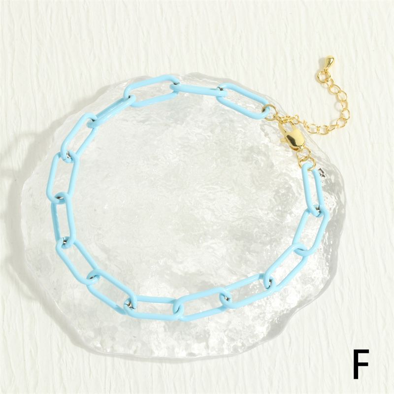 New Colorful Bohemian Style Spray Paint Copper Anklet Simple Creative Gold Plated Beach Trendy Foot Jewelry_voghion.com