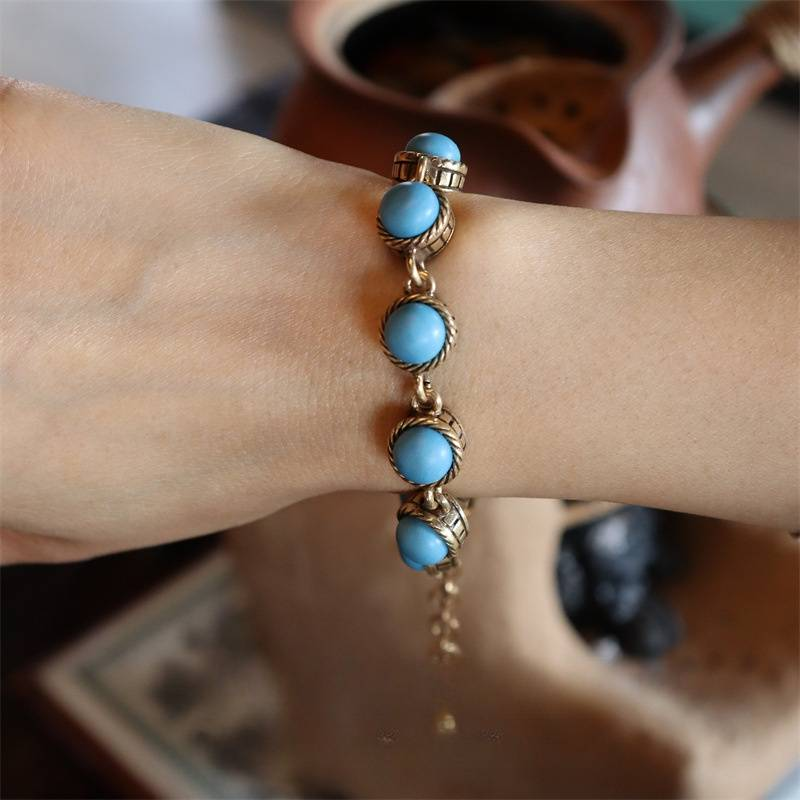 Bracciale collana in stile bohémien, collana da donna turchese medievale_voghion.com