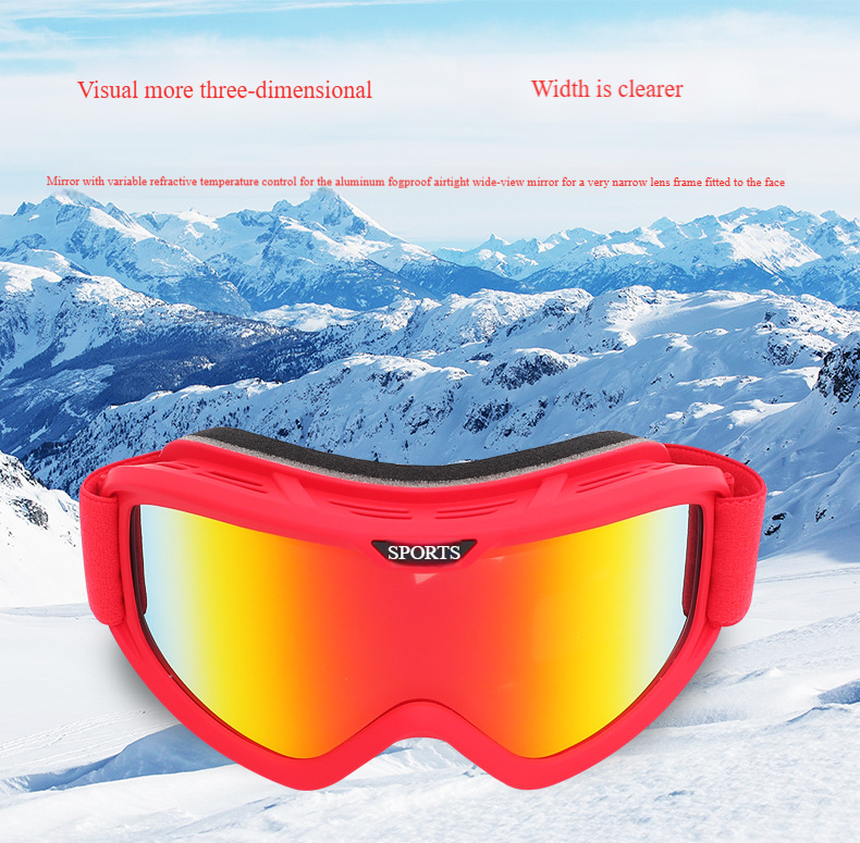 Ochelari de schi unisex, ochelari de drumeție cu protecție dublă pentru ceață, ochelari de schi anti-vânt și zăpadă, miopie_voghion.com