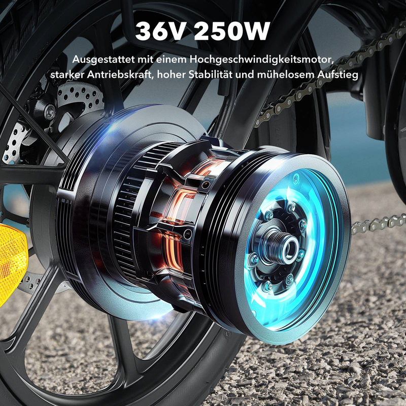 Vélo électrique pliable isinwheel U3 250 W 36 V 7,8 Ah Batterie, vélo de ville léger 16 pouces pour les déplacements de loisirs et les déplacements quotidiens_voghion.com