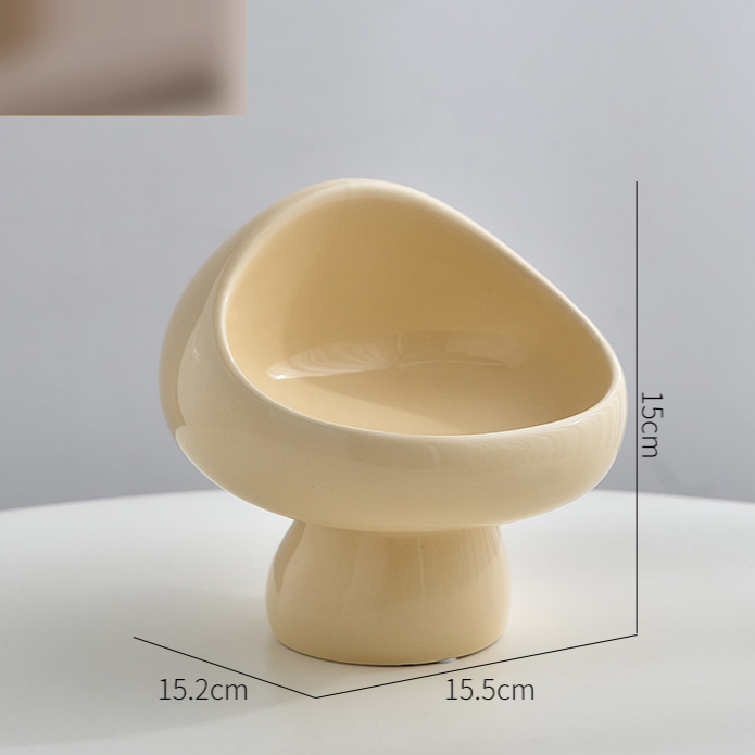 Wow House Design originale in ceramica a forma di fungo in stile crema orecchini portachiavi ornamenti camera da letto ingresso tavolino cosmetici_voghion.com