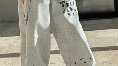 Kinderbekleidung Elefant Mädchen Graffiti Bündchenhose Frühling Neue Freizeithose für Kinder Farbbedruckte Sporthose_voghion.com