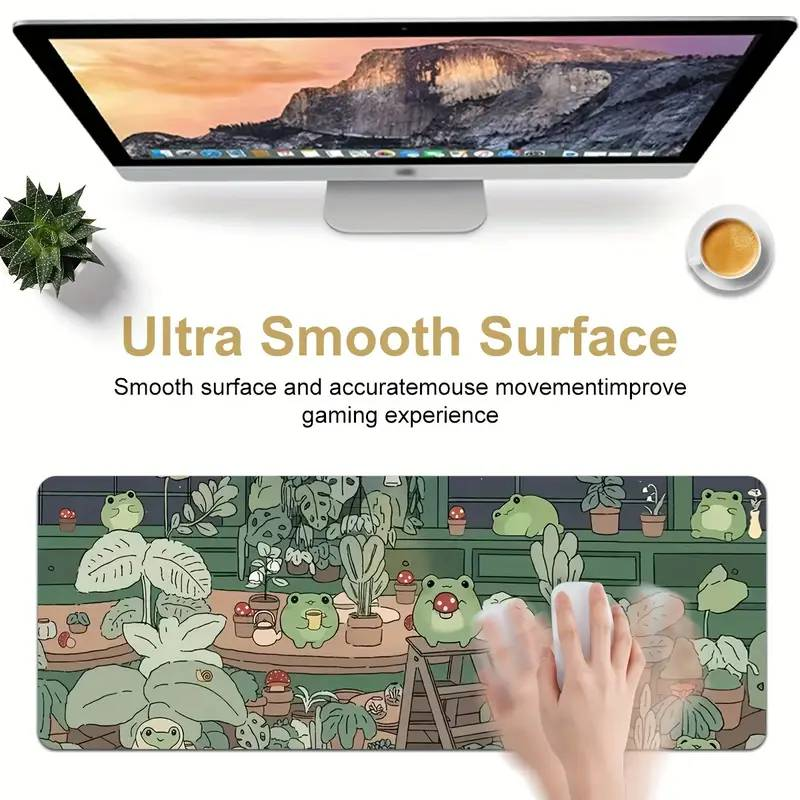 Mechanesch Ranner Séiss Frosch Mauspad Schreifdësch Gréng Dekoratiounsmatt, Grouss Spill fir Computer Tastatur Laptop, Heembüro Accessoiren Meedchen (31,5x11,8 Zoll)_voghion.com