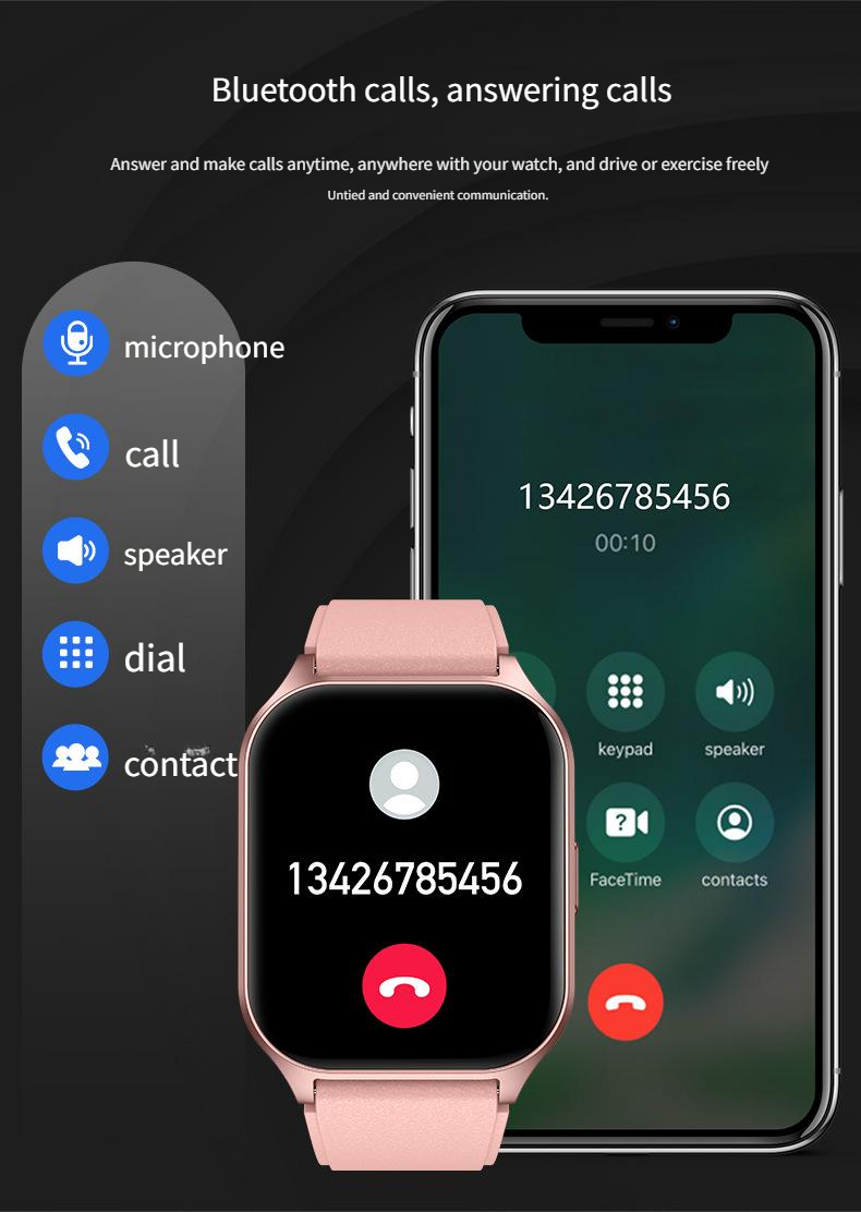 Smart Watches P109 Curved Screen Real Time Heart Rate Blood Oxygen Health Monitoring Sports Bluetooth Call Watch_voghion.com