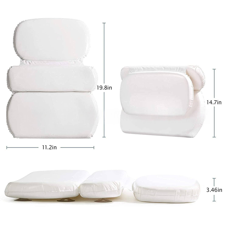 PU Sponge Round Bathtub Pillow Folding Suction Cup Bathtub Pillow SPA Bath Pillow_voghion.com