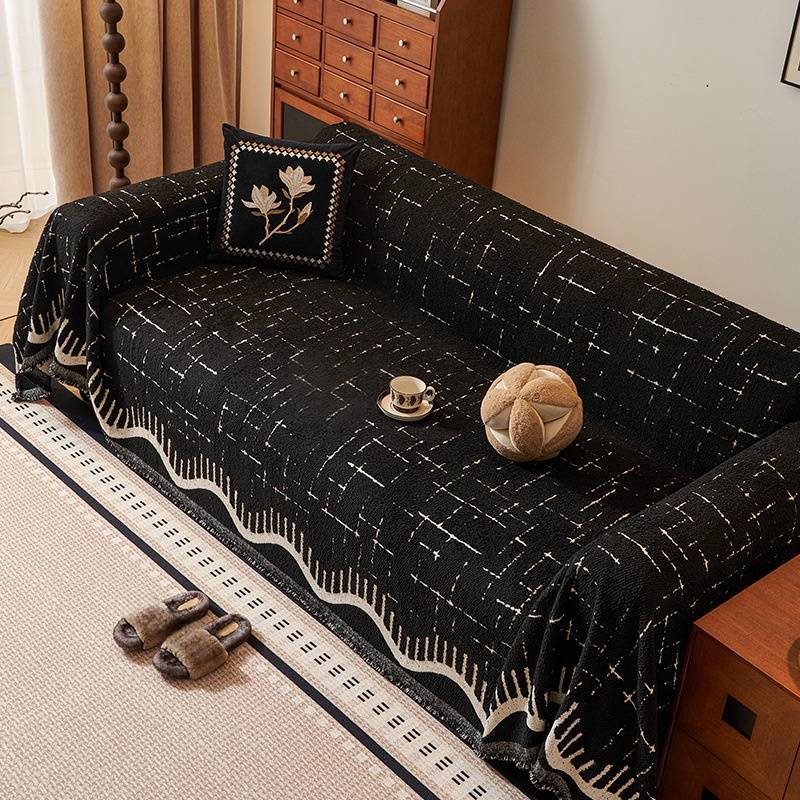 Luxury Sofa Cover - Thick Fluffy Chenille Couch Protector (Full Coverage Non-Slip Pet-Friendly Elegant Home Decor For Sectional/Loveseat)_voghion.com