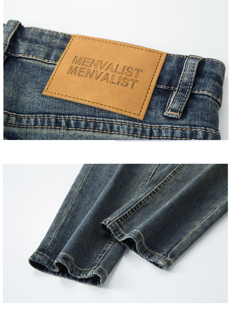 Conjunto de jaqueta e calça jeans clássica lavada masculina - ajuste confortável e elástico, roupa casual para todas as estações para o estilo do dia a dia_voghion.com